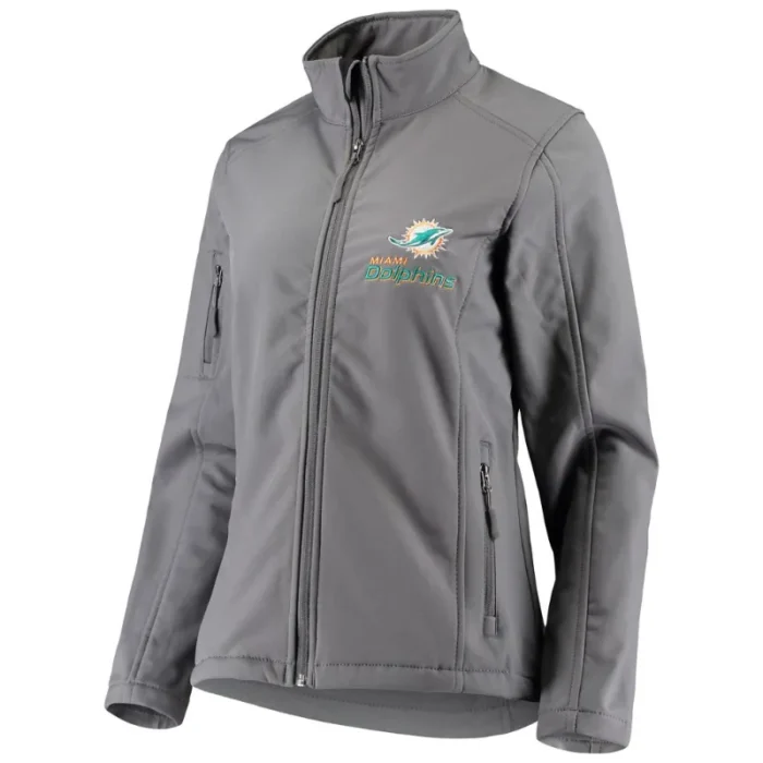 Cooper Miami Dolphins Grey Zip Track Jacket