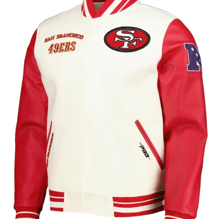 Cream San Francisco 49ers Retro Classic Varsity Jacket