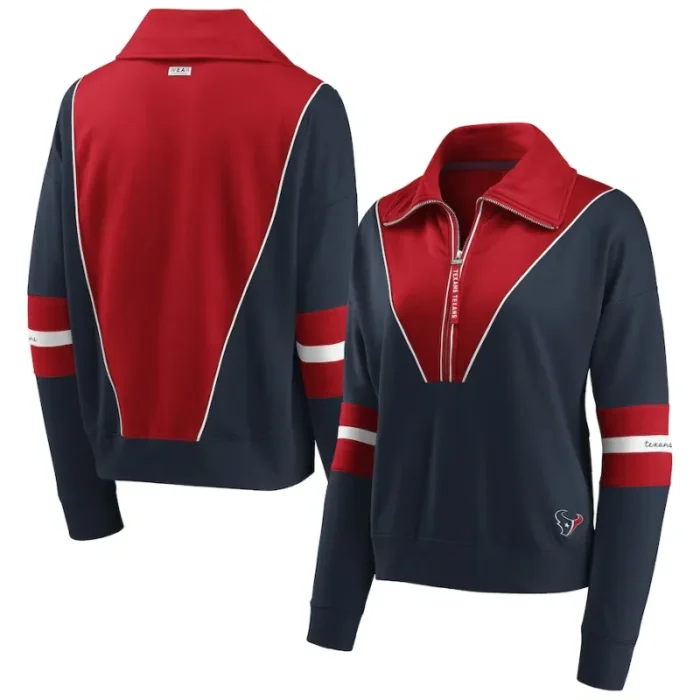 David M Houston Texans Half-Zip Jacket