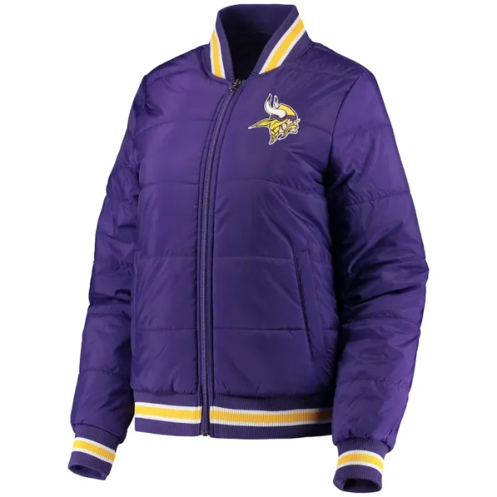 Dubois Minnesota Vikings Purple Zip Puffer Jacket