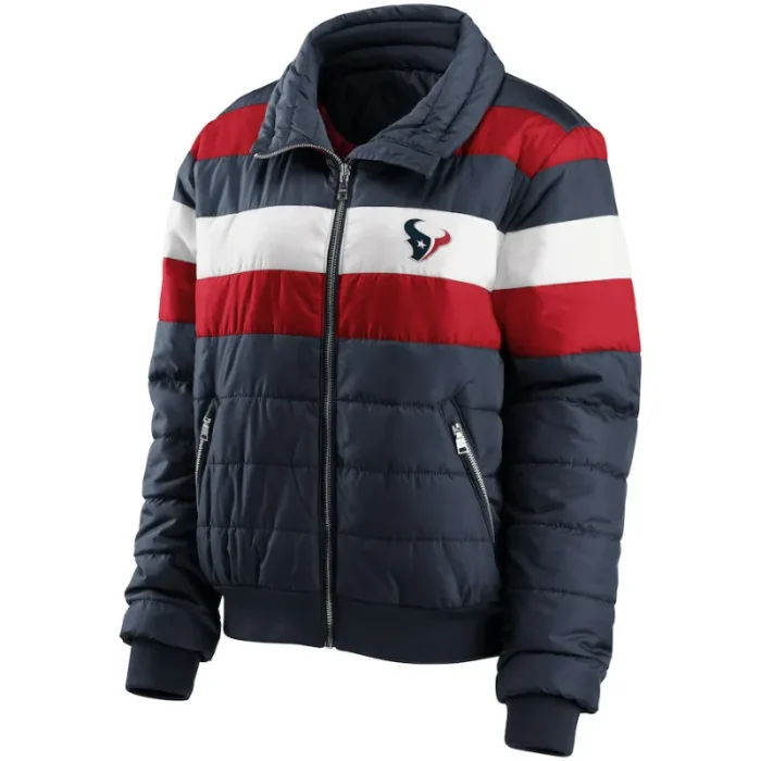 Gallo Houston Texans Color block Zip Puffer Jacket