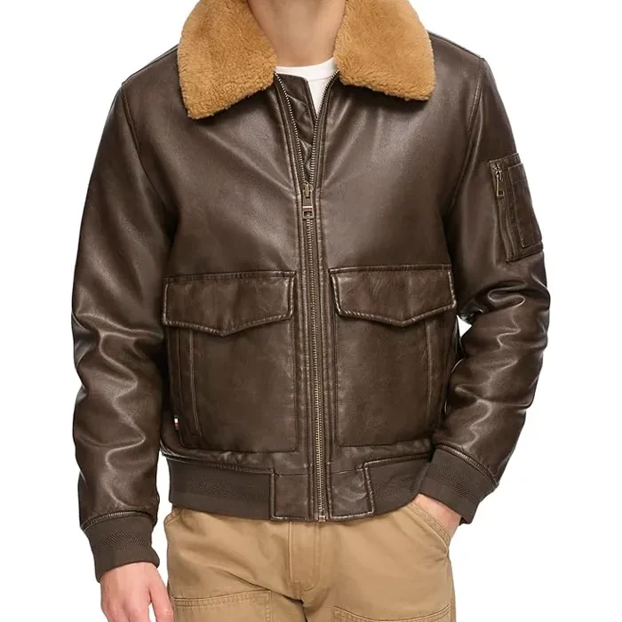 Ivor Fur Brown Leather Jacket