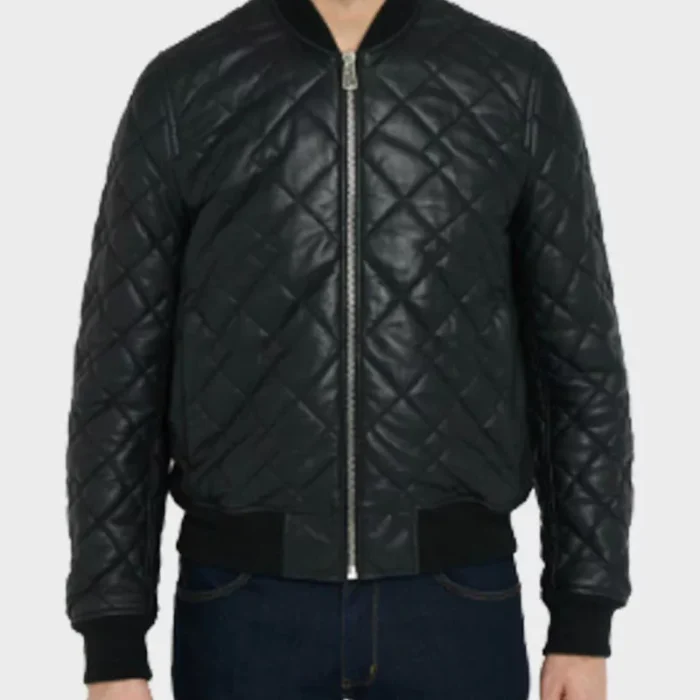 Mens Black Quilted Jacket