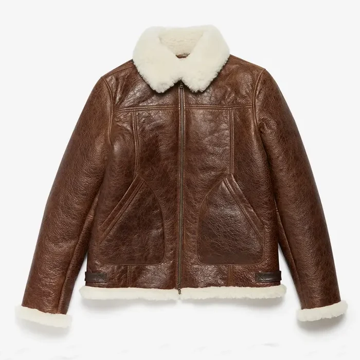 Men’s Brown Leather Aviator Jacket