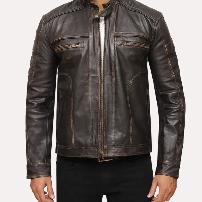 Men’s Distressed Vintage Brown Jacket