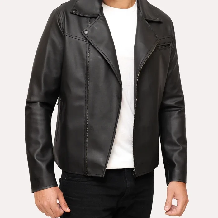 Men’s Herry Black Leather Moto Jacket