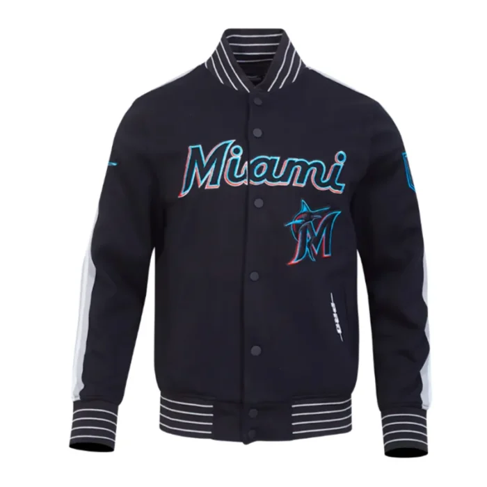 Miami Marlins Current Logo Game Day Black Jacket