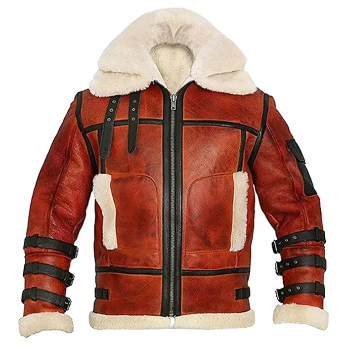 Sheepskin RAF Aviator B6 Waxed Bomber Shearling Jacket
