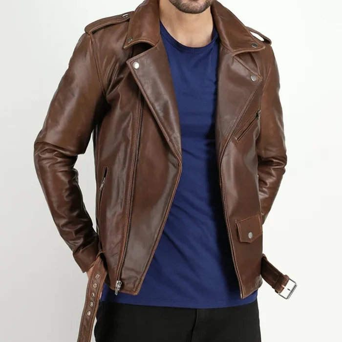 Slim Fit Mens Brown Leather Jackets