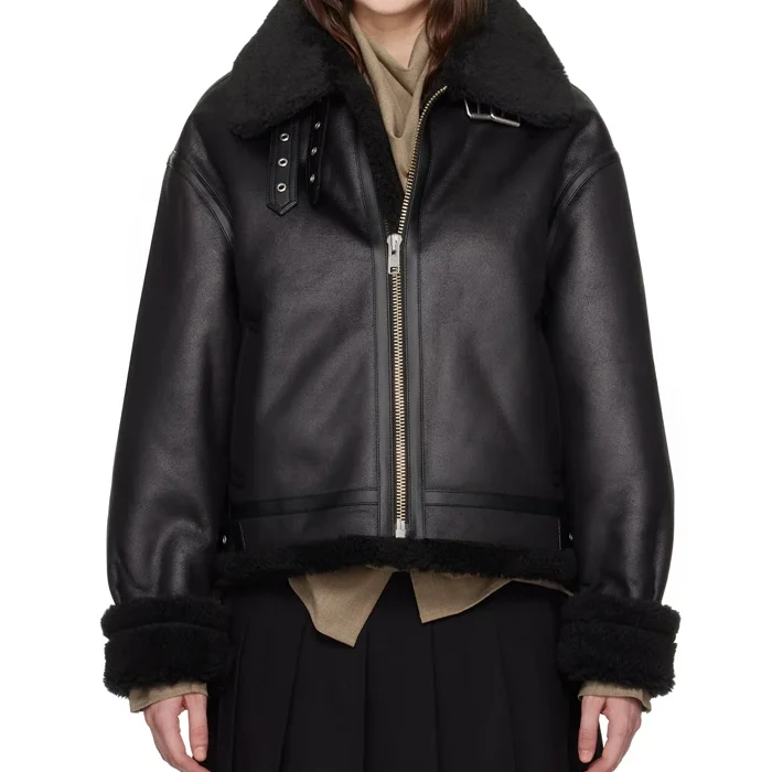 Womens B3 RAF Belted Flight Shearling Jacket