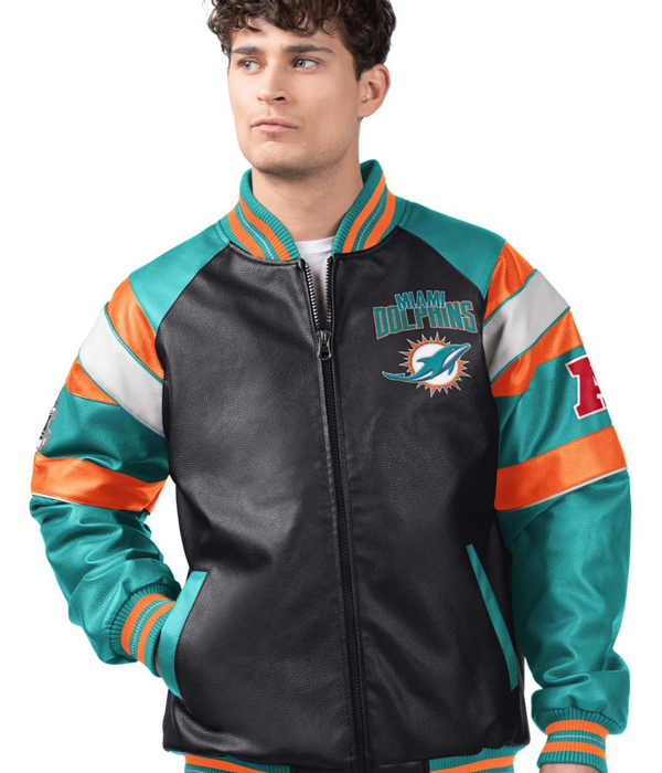 Miami Dolphins Leather Jacket