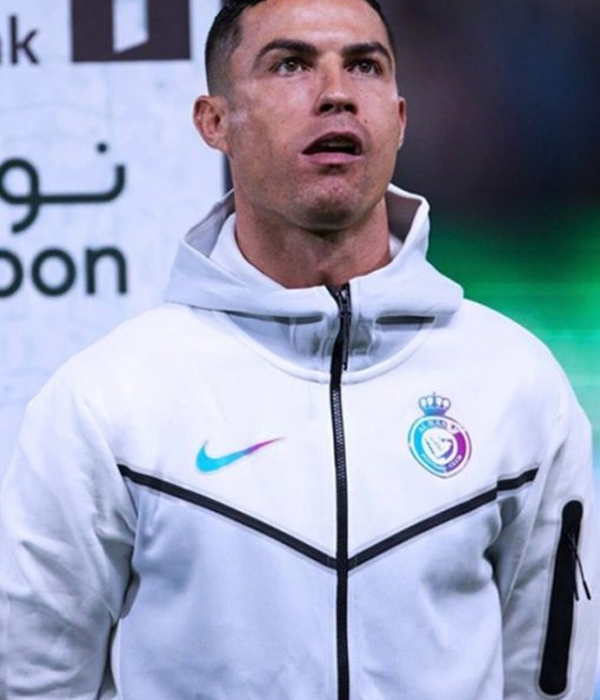 Cristiano-Ronaldo-Al-Nassr-Tech-White-Hooded-Fleece-Jacket