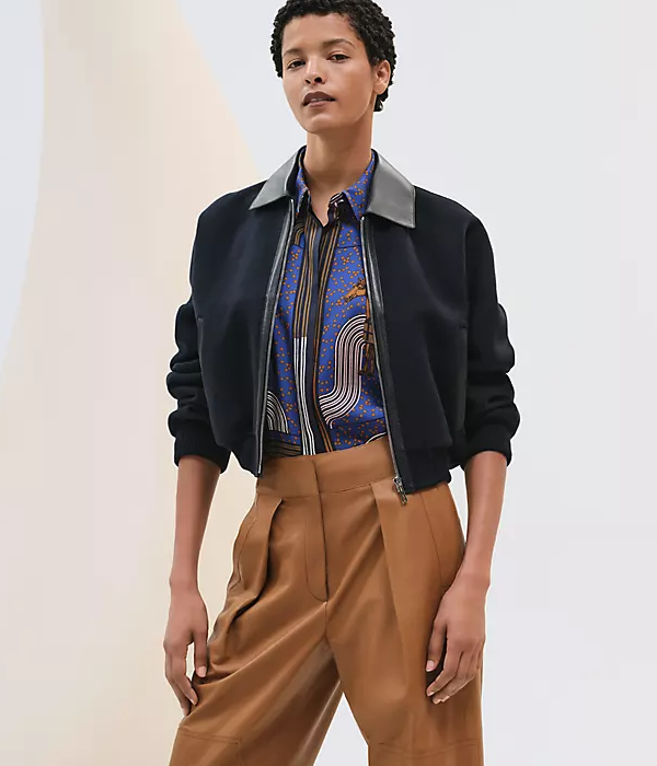 Hermès Leather Bomber Jacket