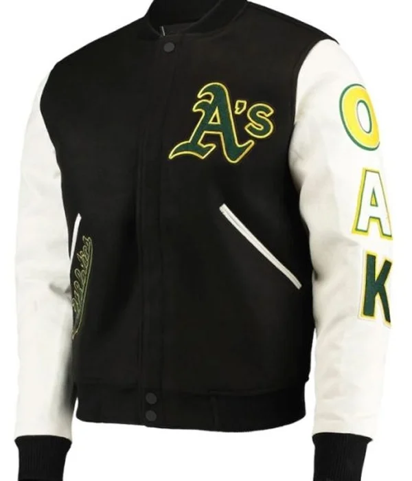 Oakland-Athletics-Black-and-White-Varsity-Jacket
