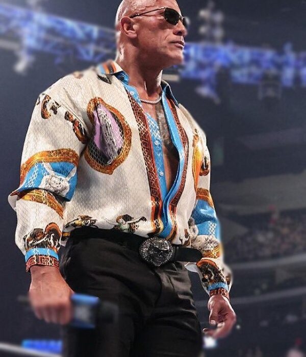 Dwayne-The-Rock-Johnson-WWE-SmackDown-Versace-Shirt