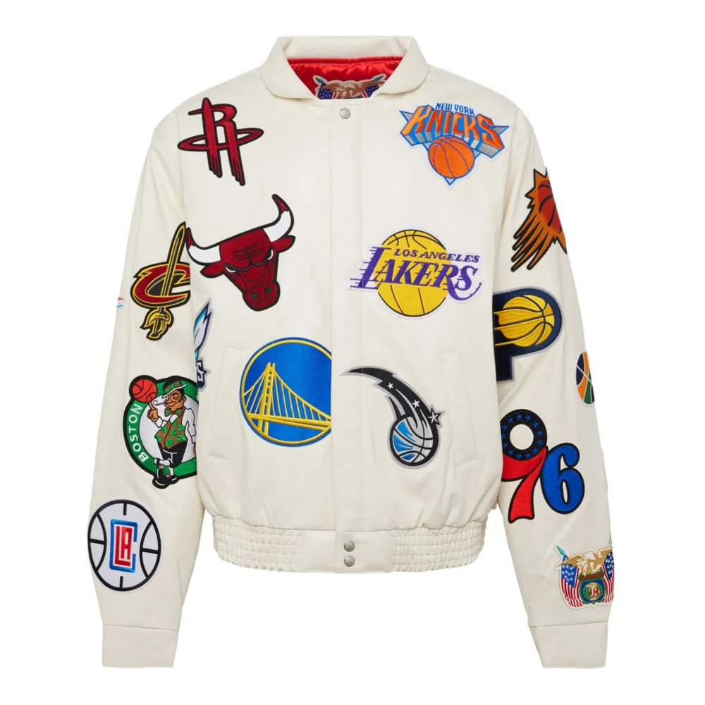 NBA-Collage-Vegan-Leather-Jacket-White