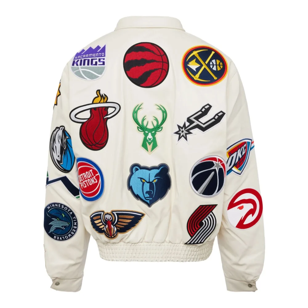 NBA-Collage-Vegan-Leather-Jacket-White-For-Sale