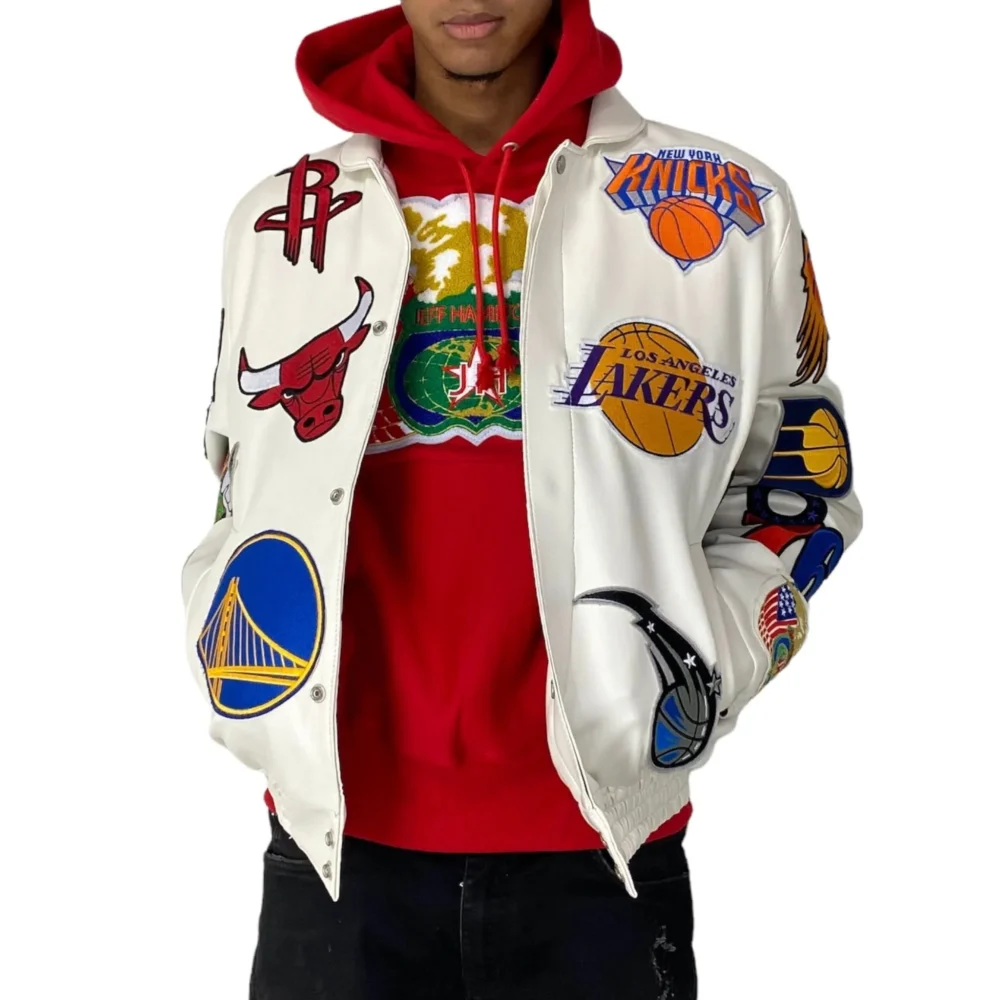 Buy-NBA-Collage-Vegan-Leather-Jacket-White