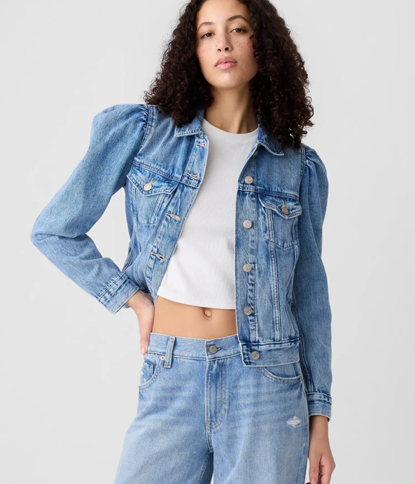 Gap Puff Sleeve Denim Jacket