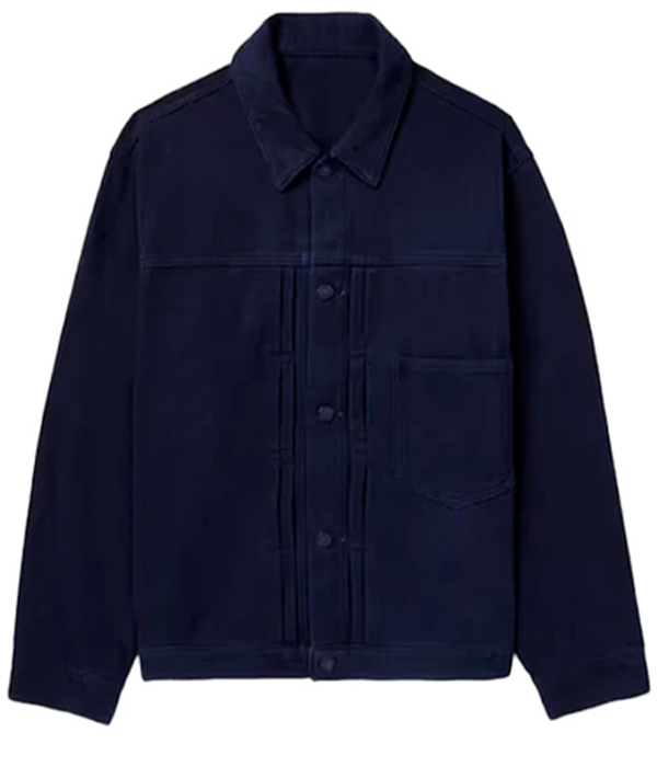 Men’s Blue Suede Leather Trucker Jacket