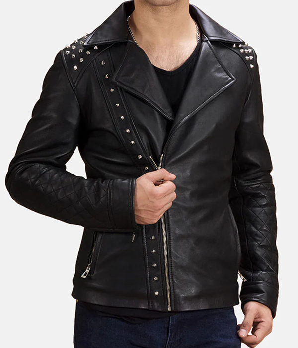 Studded Leather Jacket Mens