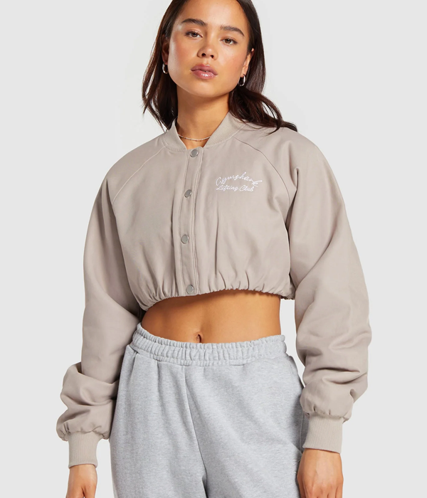 Cropped Bomber Jacket Women's